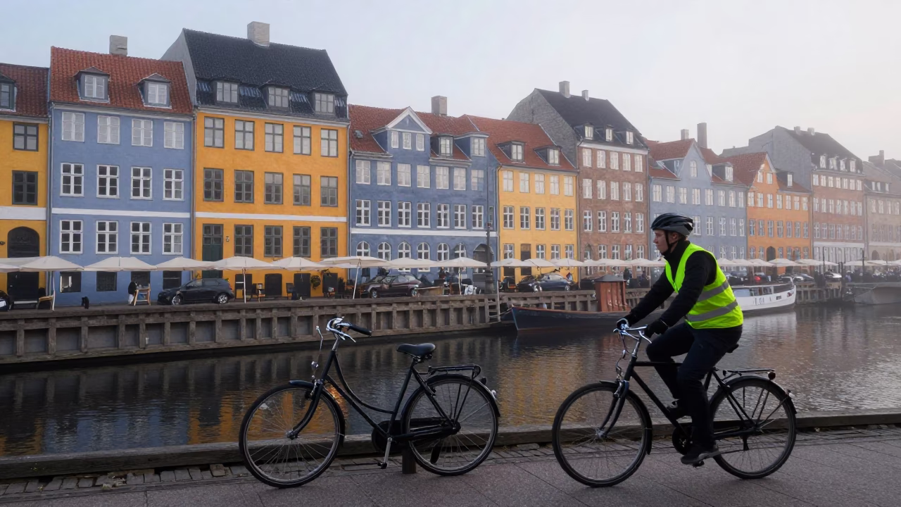 Canal Facade in Copenhagen in in Copenhagen, Denmark