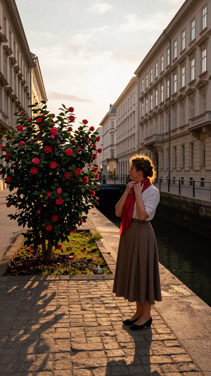 Canal Lock in Vienna at Golden Hour in in Vienna, Austria