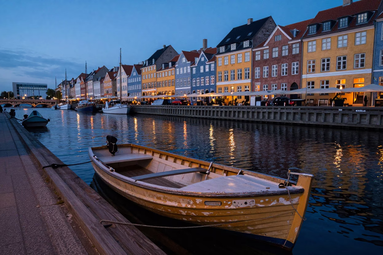 Canal Quay in Copenhagen in in Copenhagen, Denmark