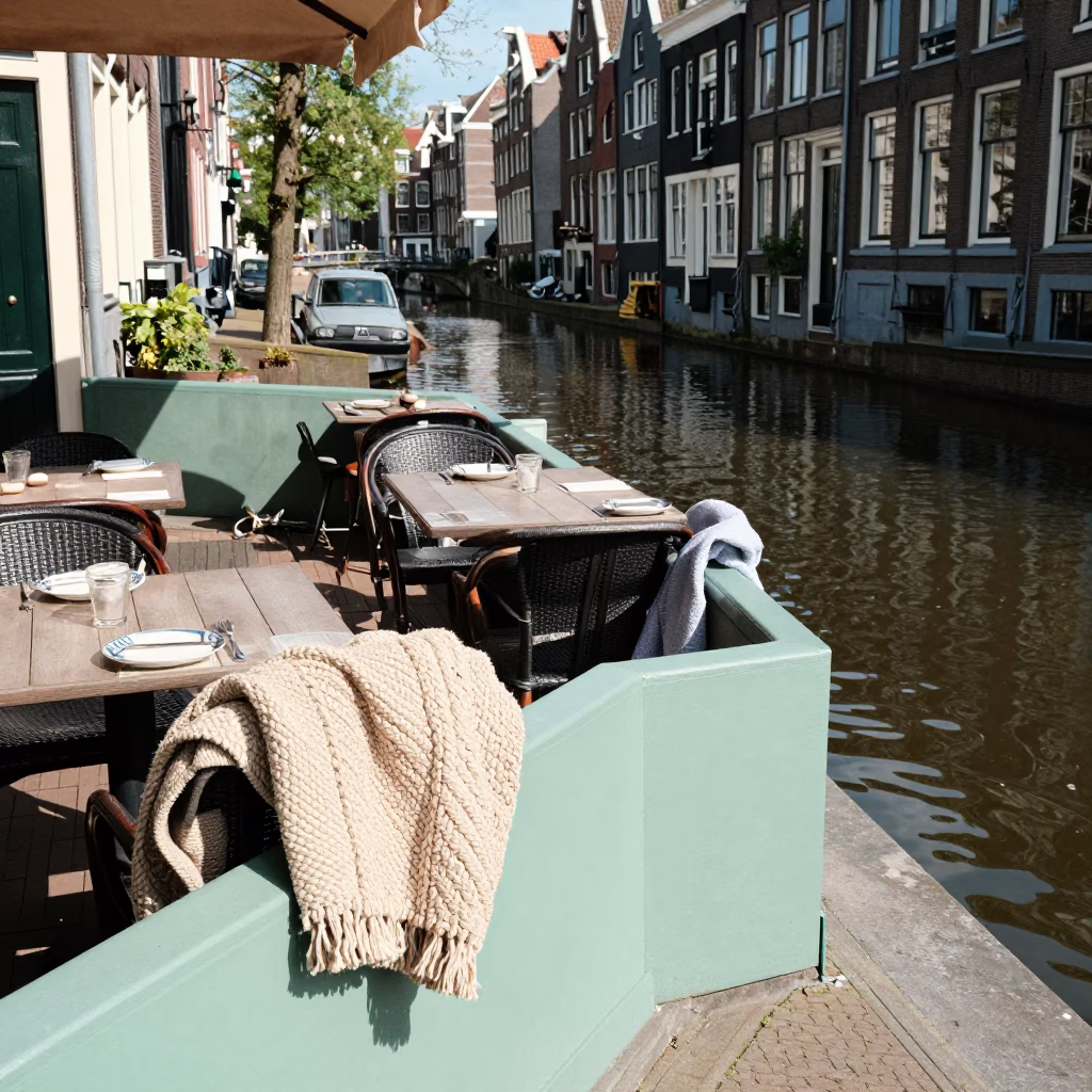 Canal Reflection in Amsterdam in in Amsterdam, Netherlands