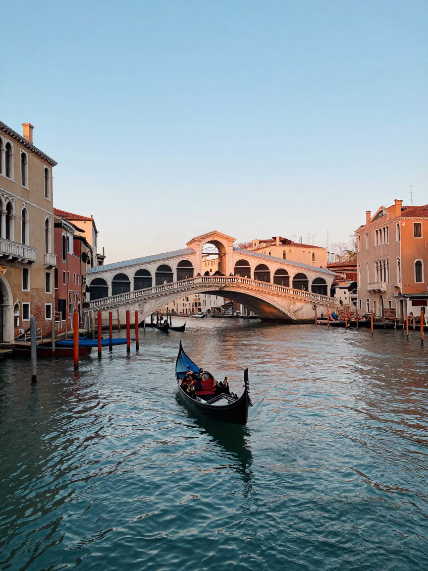 Canal Scene in Venice at First Light Of Dawn in in Venice, Italy