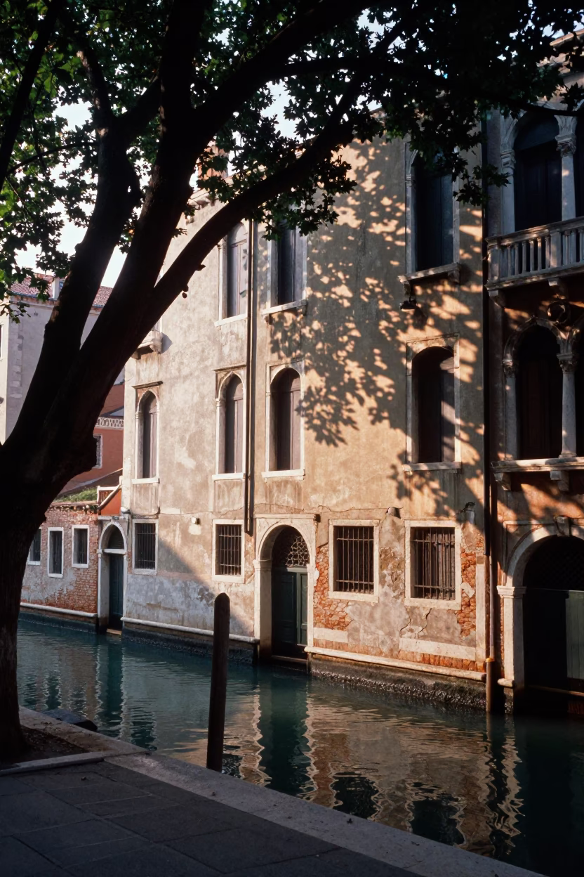 Canal Scene in Venice at The Early Morning Light in in Venice, Italy