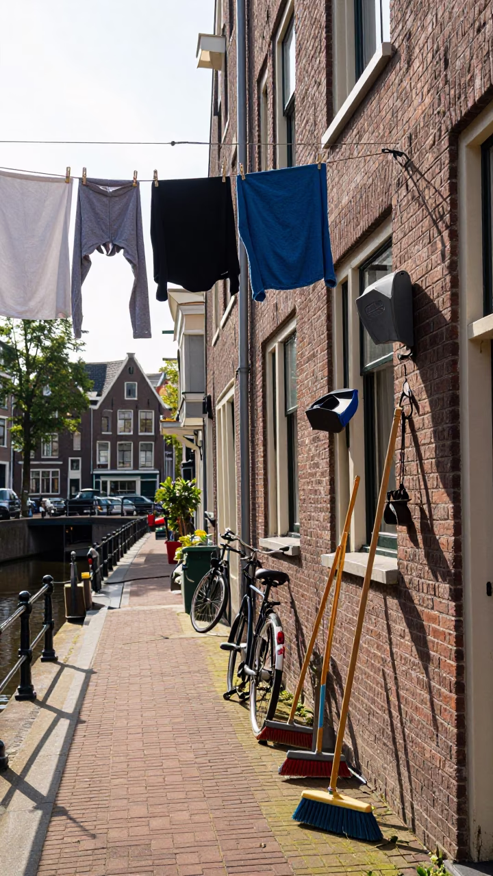Canal-side Alley in Amsterdam in in Amsterdam, Netherlands