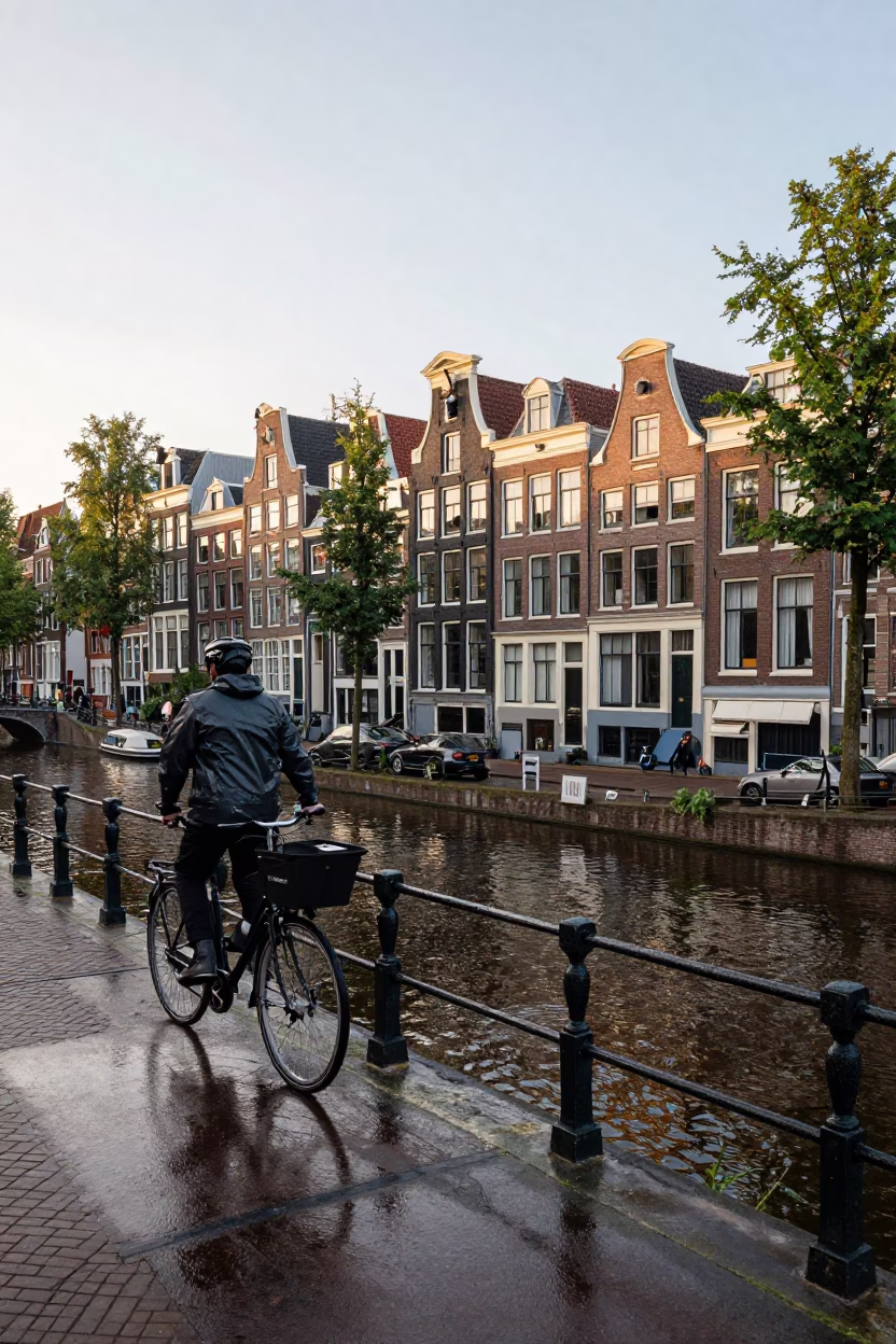 Canal-side Balcony in Amsterdam in in Amsterdam, Netherlands