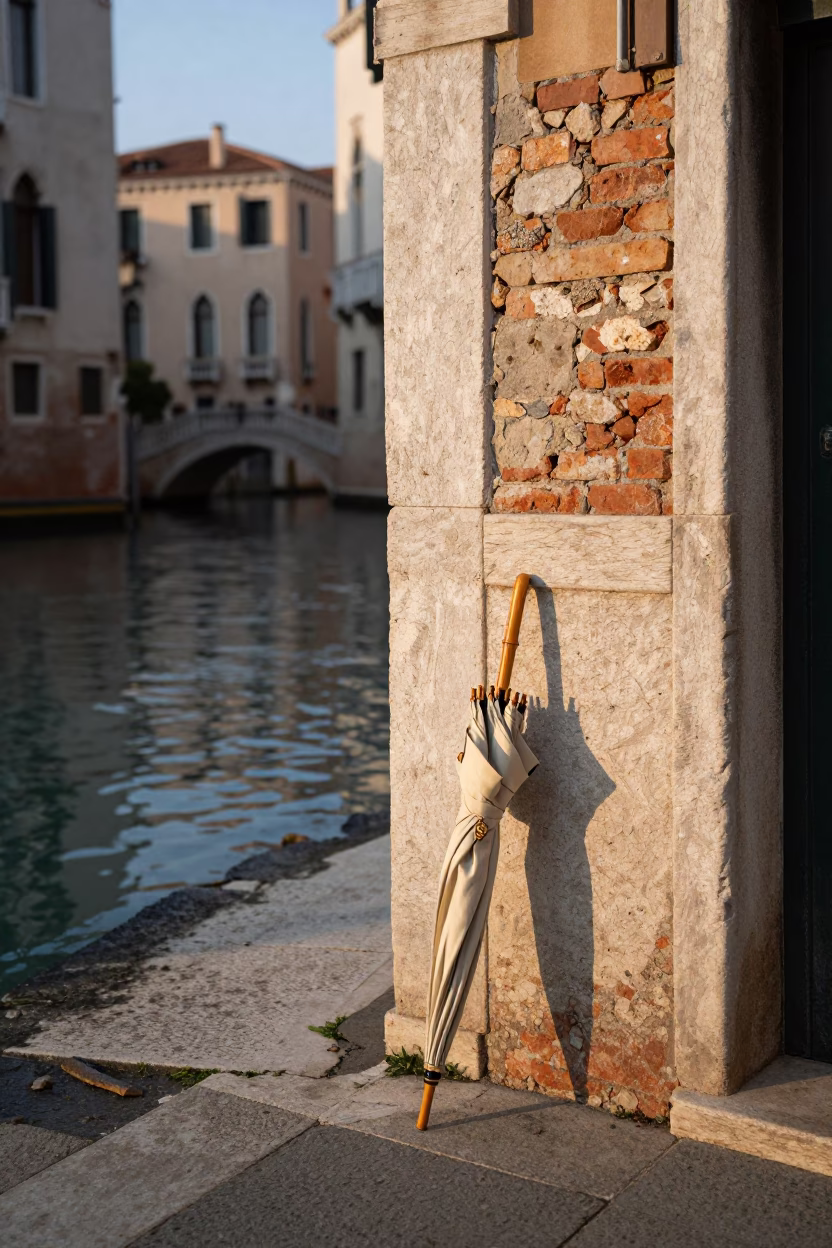 Canal Side in Venice at The Early Morning Light in in Venice, Italy
