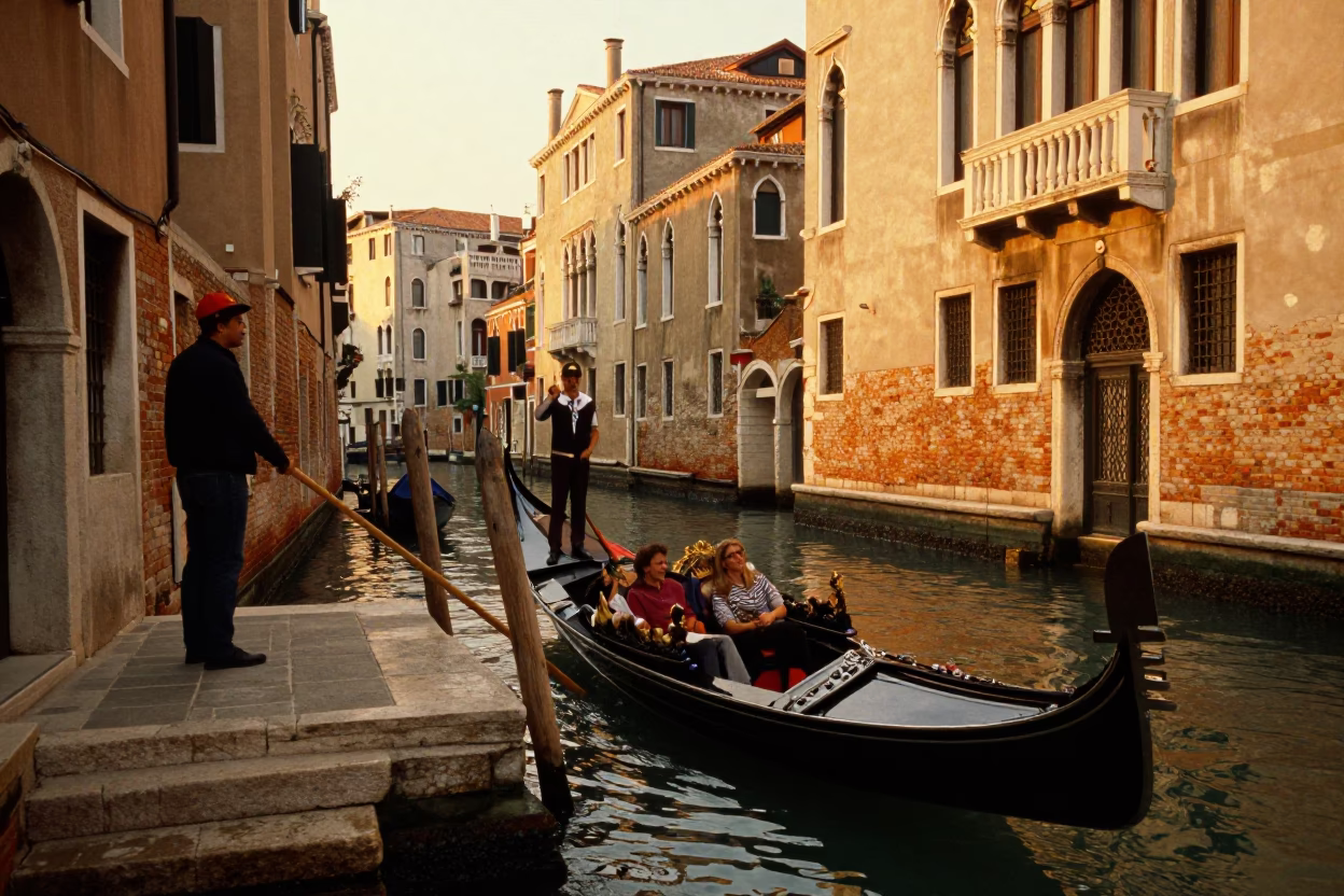 Canal-side Vendor in Venice in in Venice, Italy
