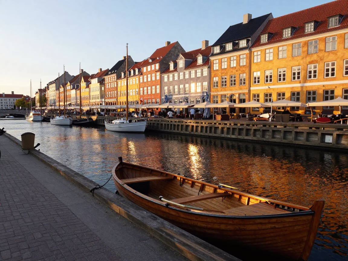 Canal Skiff in Copenhagen in in Copenhagen, Denmark