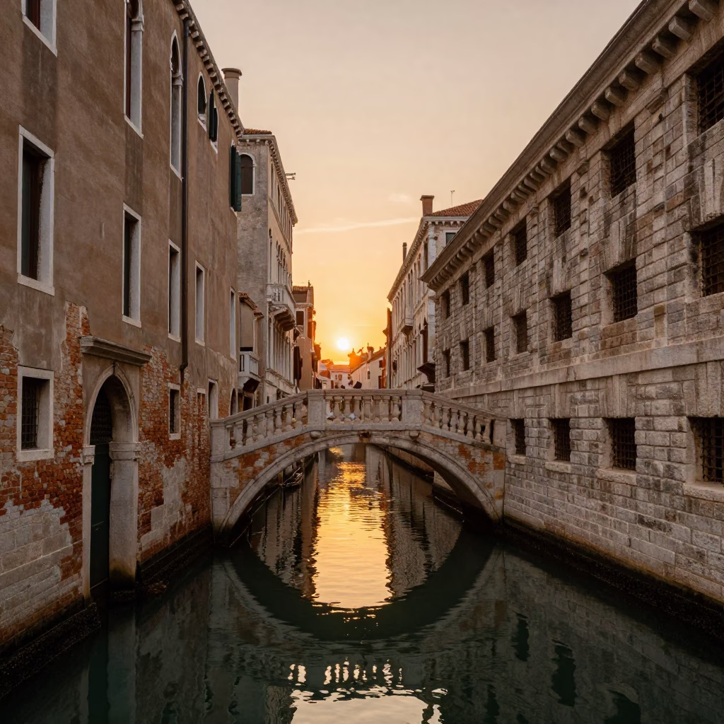 Canals And Historic Brick Architecture in Venice in in Venice, Italy