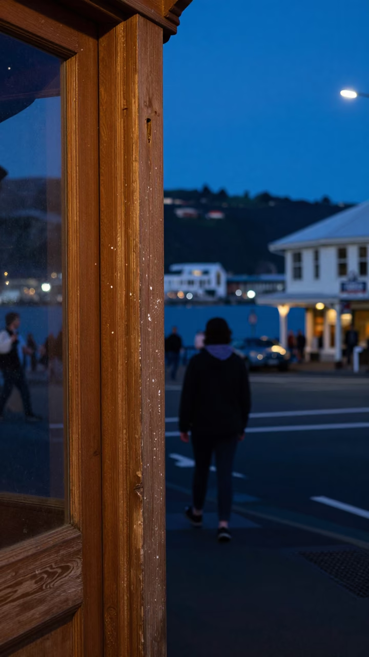 Candid Evening Street Scene in Wellington New Zealand With Vintage Elements in in Wellington, New Zealand