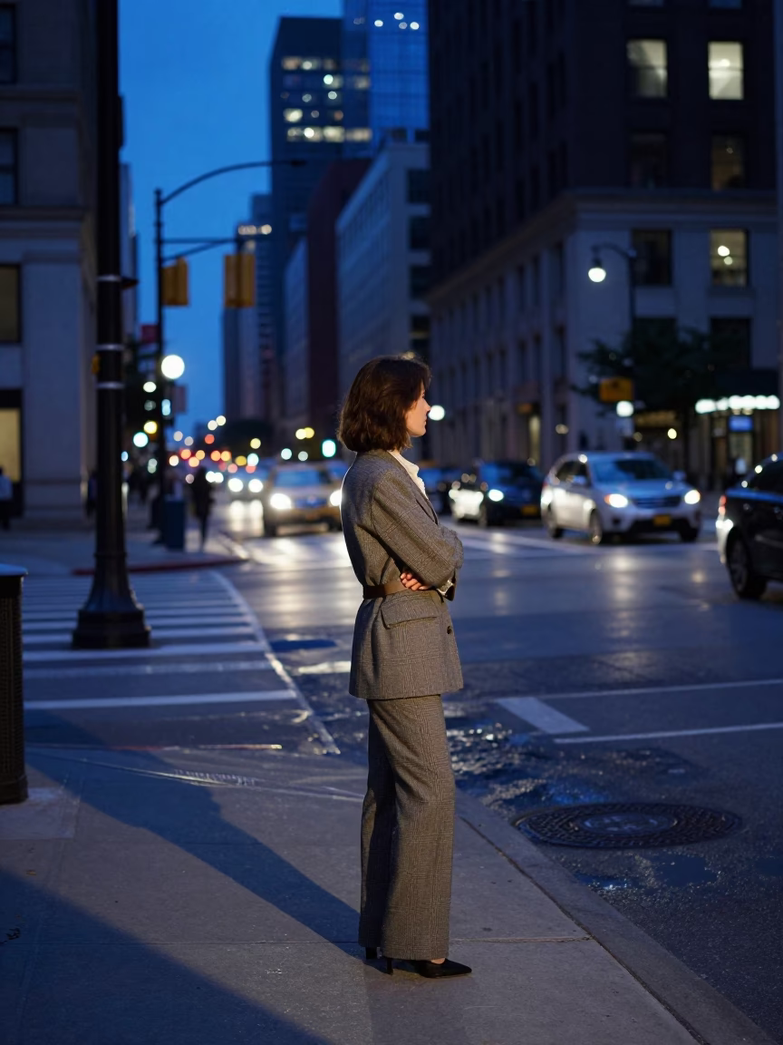 Candid Moment at Blue Hour in Chicago in in Chicago, Illinois, United States