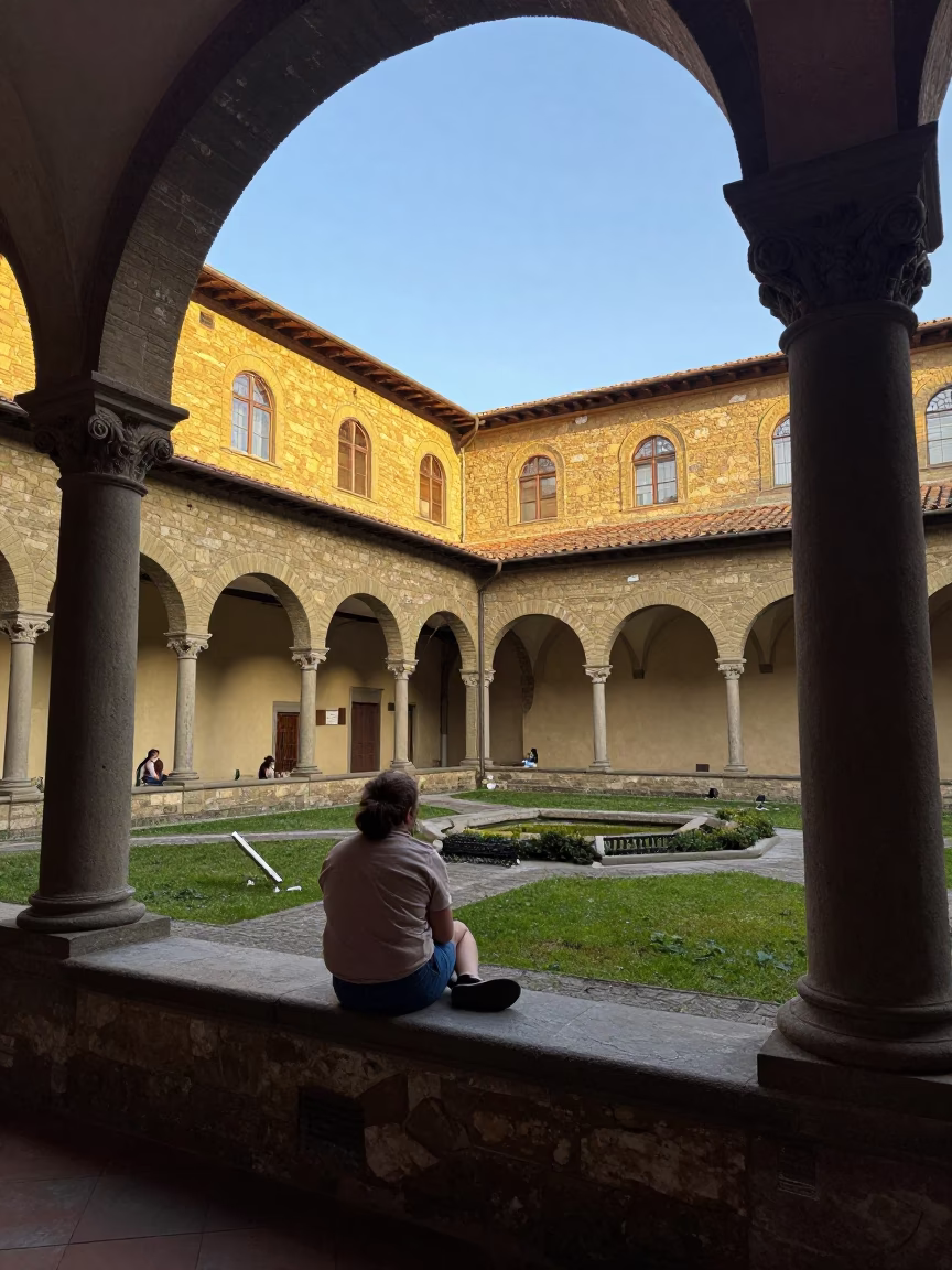 Candid Moment at Clear Late-afternoon Light in Florence in in Florence, Italy