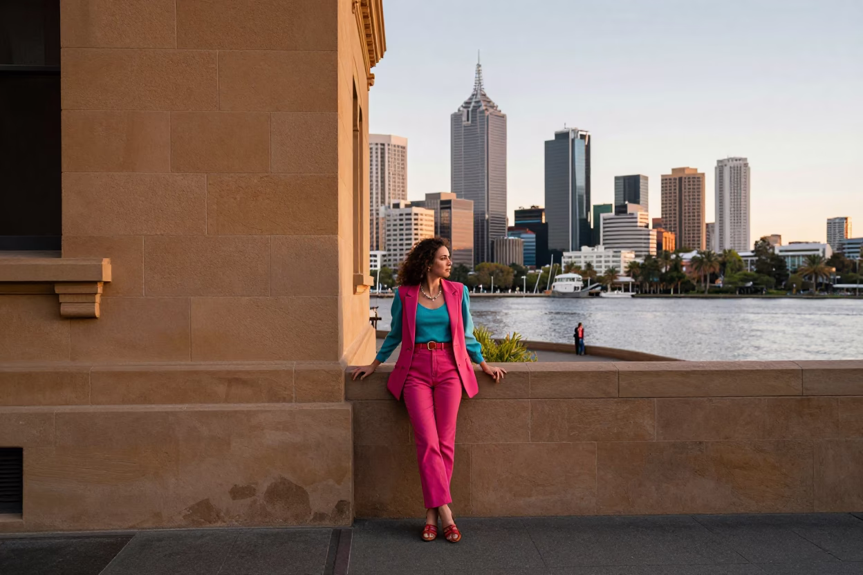 Candid Moment at First Light Of Dawn in Perth in in Perth, Western Australia, Australia
