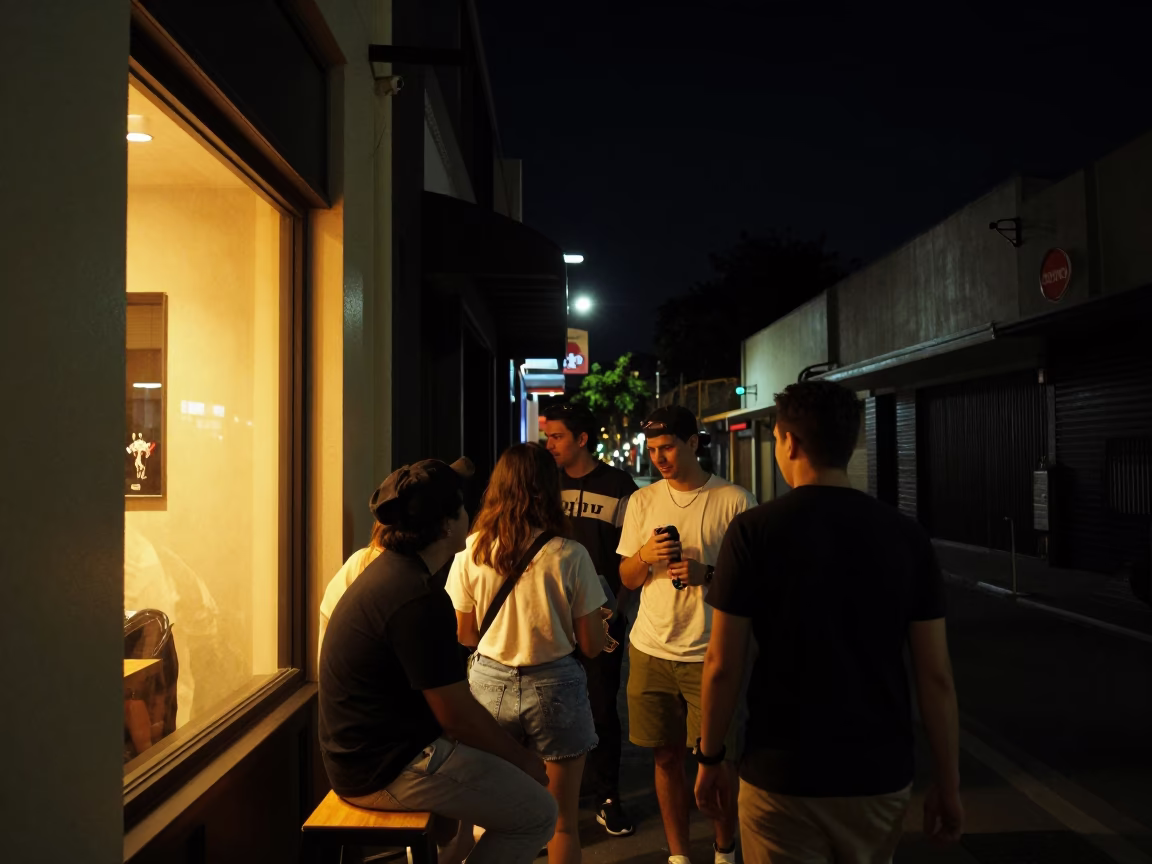 Candid Moment at The Deepest Night Sky Light in Perth in in Perth, Western Australia, Australia