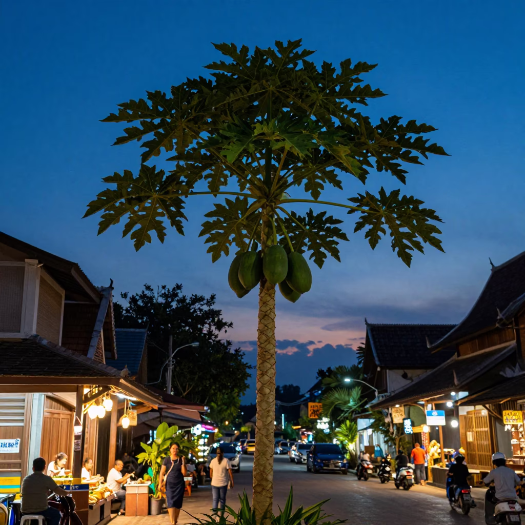 Candid Moment in Chiang Mai at Indigo Twilight After Sunset in in Chiang Mai, Thailand