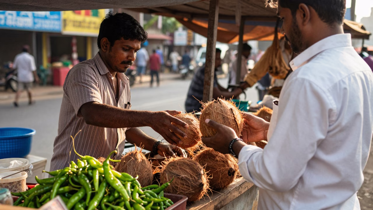 Candid Moment in Kochi at Clear Late-afternoon Light in in Kochi, India