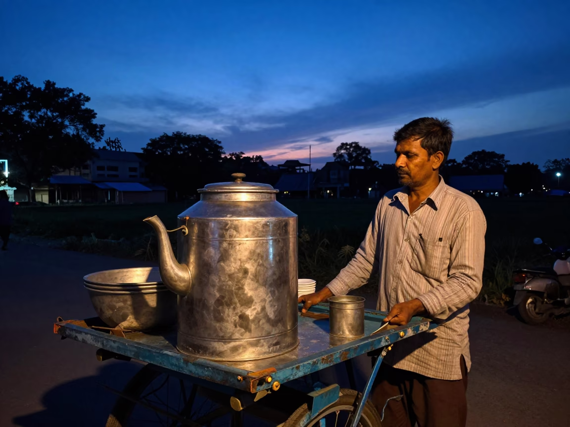 Candid Moment in Kolkata at Indigo Twilight After Sunset in in Kolkata, India