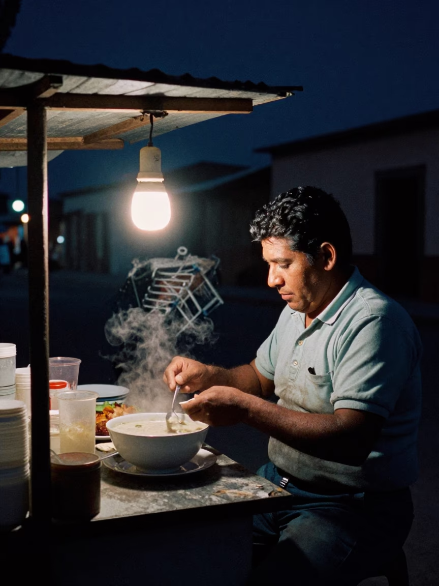 Candid Moment in Merida at The Deepest Night Sky Light in in Merida, Mexico