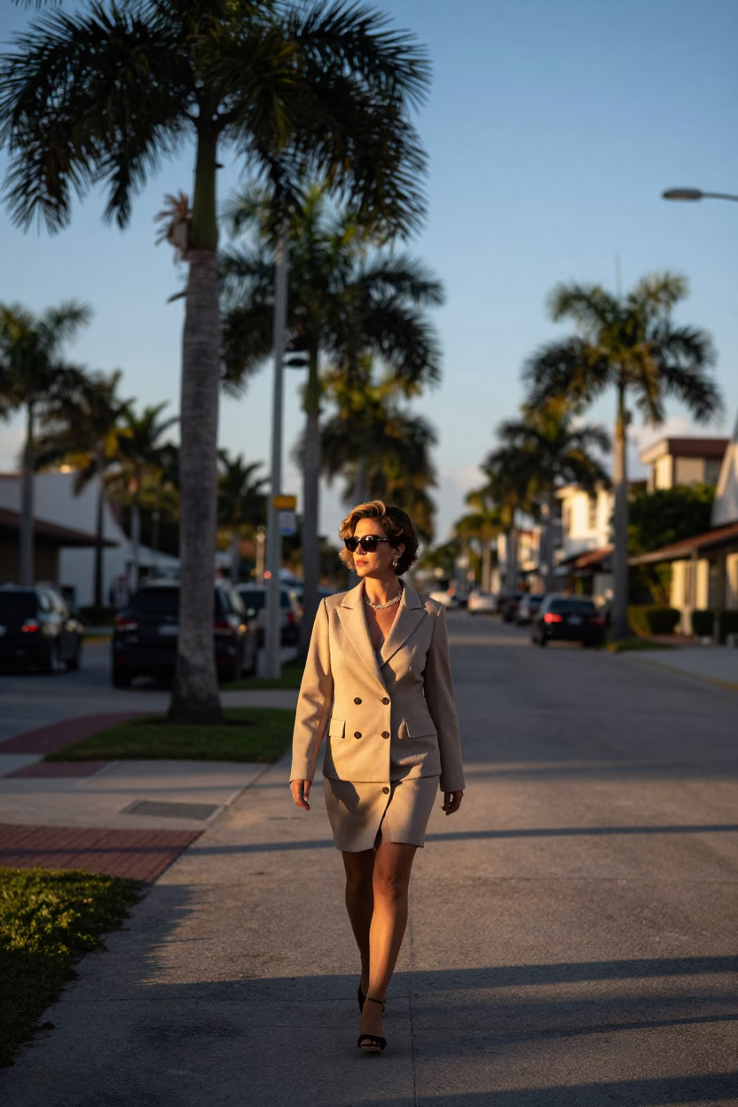 Candid Moment in Miami at The Early Evening Light in in Miami, Florida, United States