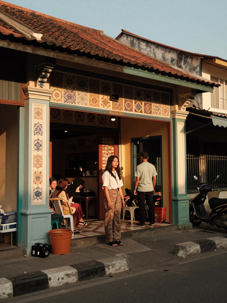 Candid Moment in Surabaya at Golden Hour in in Surabaya, Indonesia