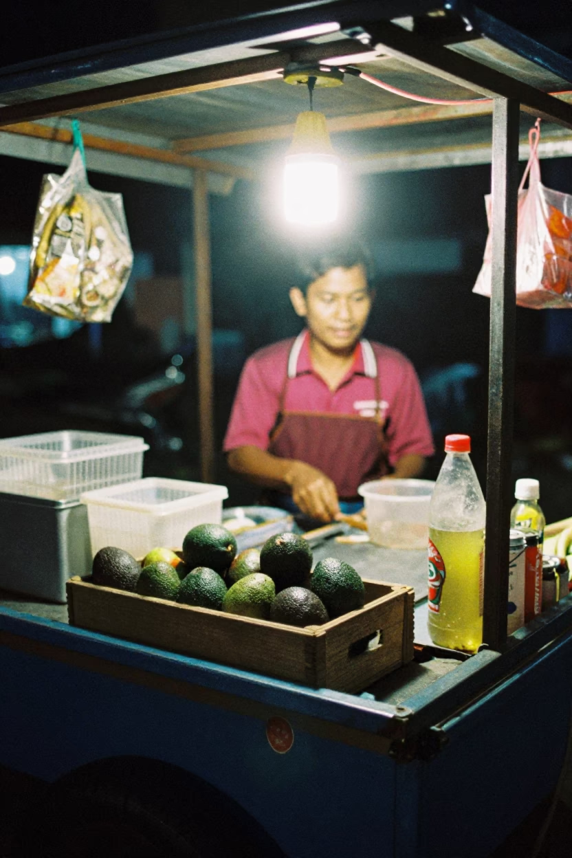 Candid Moment in Surabaya at Late At Night Light in in Surabaya, Indonesia