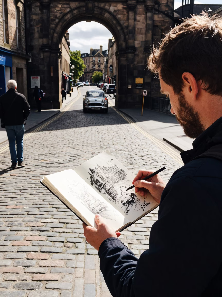 Candid Moments in Edinburgh at Midday Light in in Edinburgh, United Kingdom