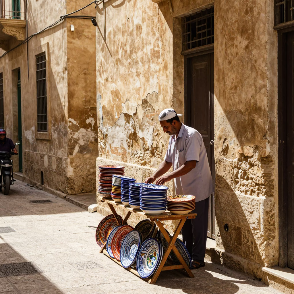 Candid Street Scene in Alexandria Egypt Afternoon Light in in Alexandria, Egypt