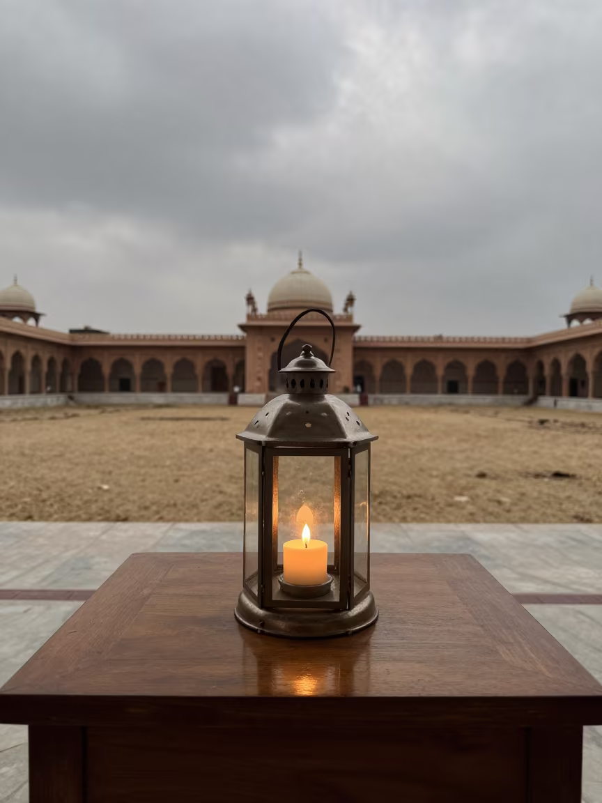 Candle Lantern in Prayer Hall Near Vehari in in a prayer hall near Vehari