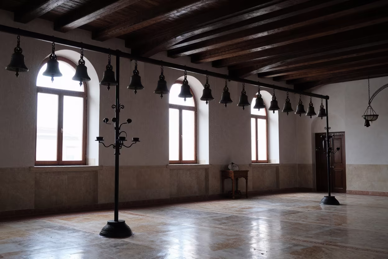 Candle Stand Bells Mosque Terni Prayer Hall in in a mosque prayer hall in Terni