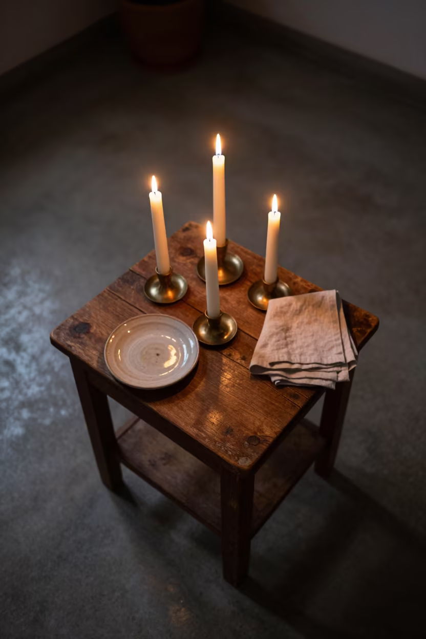 Candlelit Dinner Table Near Tijuana in on a bedside table near Tijuana
