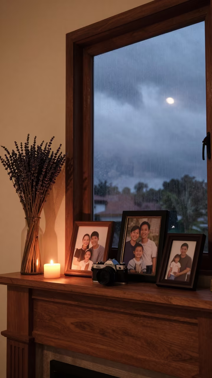 Candlelit Family Photos on Kuala Terengganu Mantel in in Kuala Terengganu