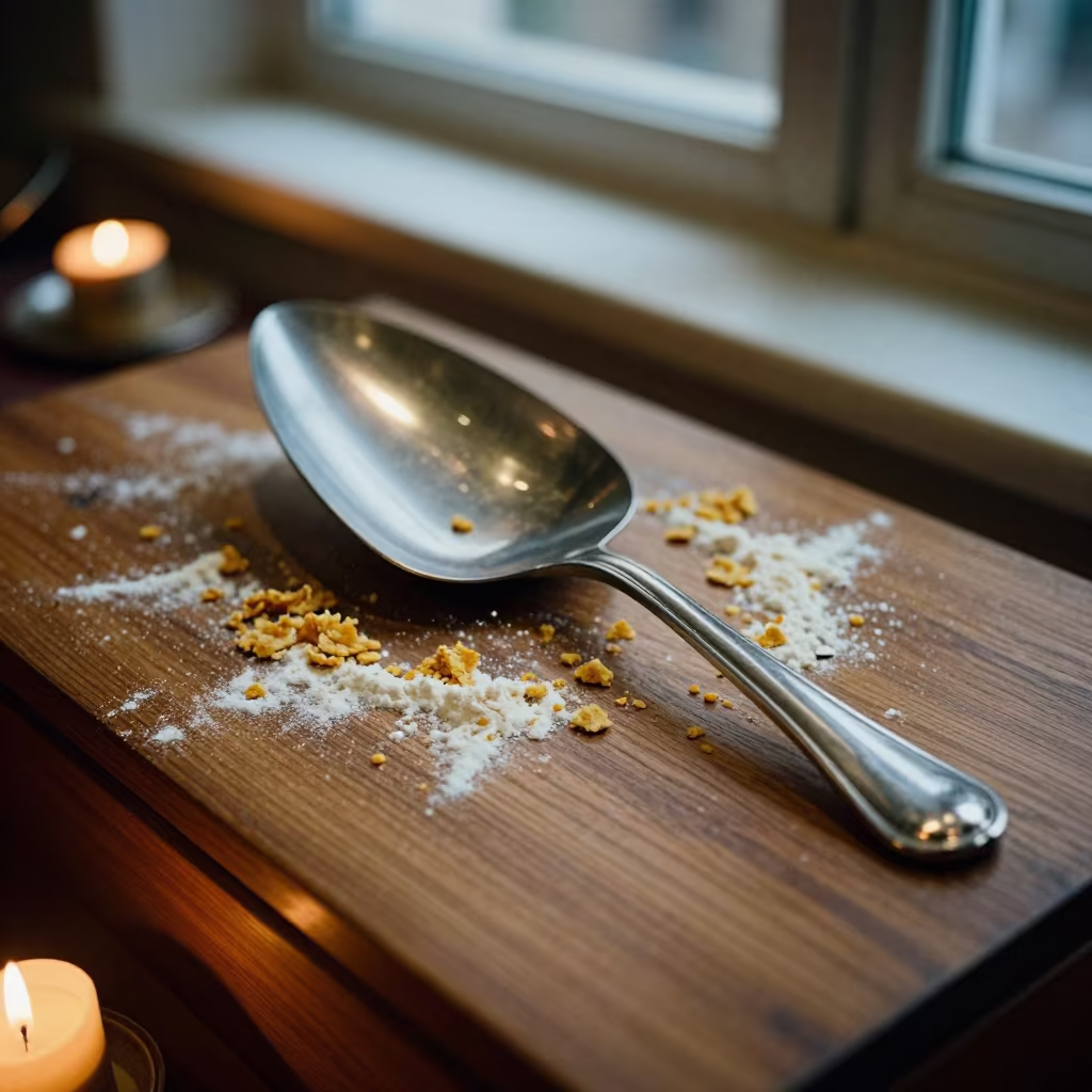 Candlelit Pie Server on Oak Museum Table in on a museum plinth near Tabriz