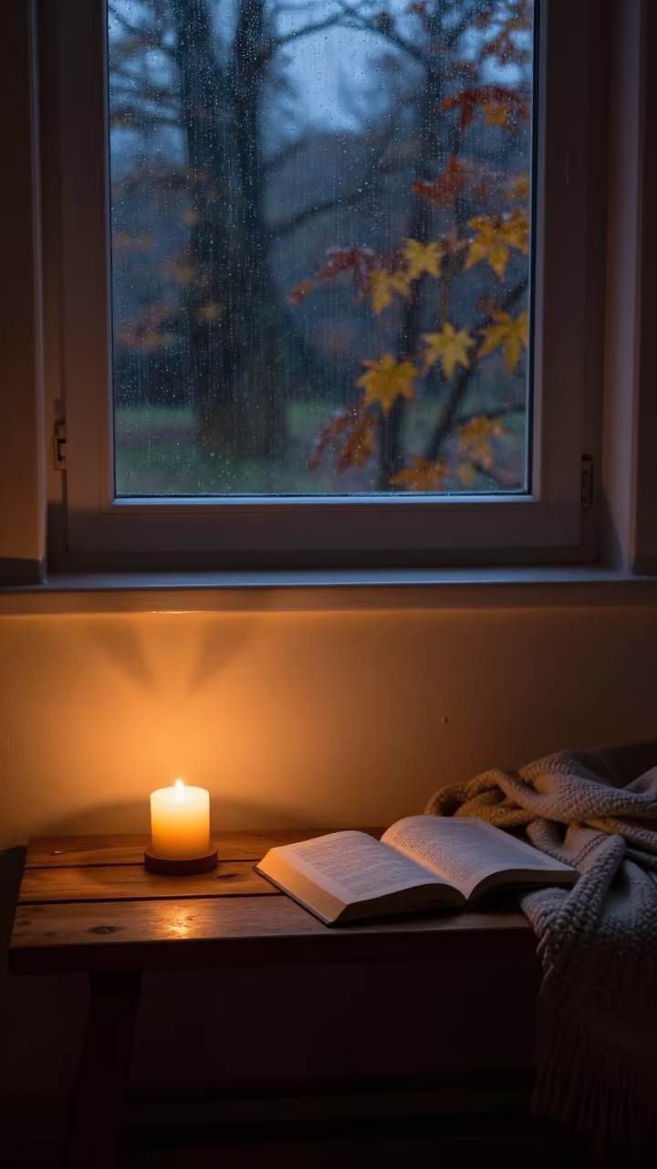 Candlelit Reading Nook in Kut Bedroom in in a candlelit bedroom in Kut