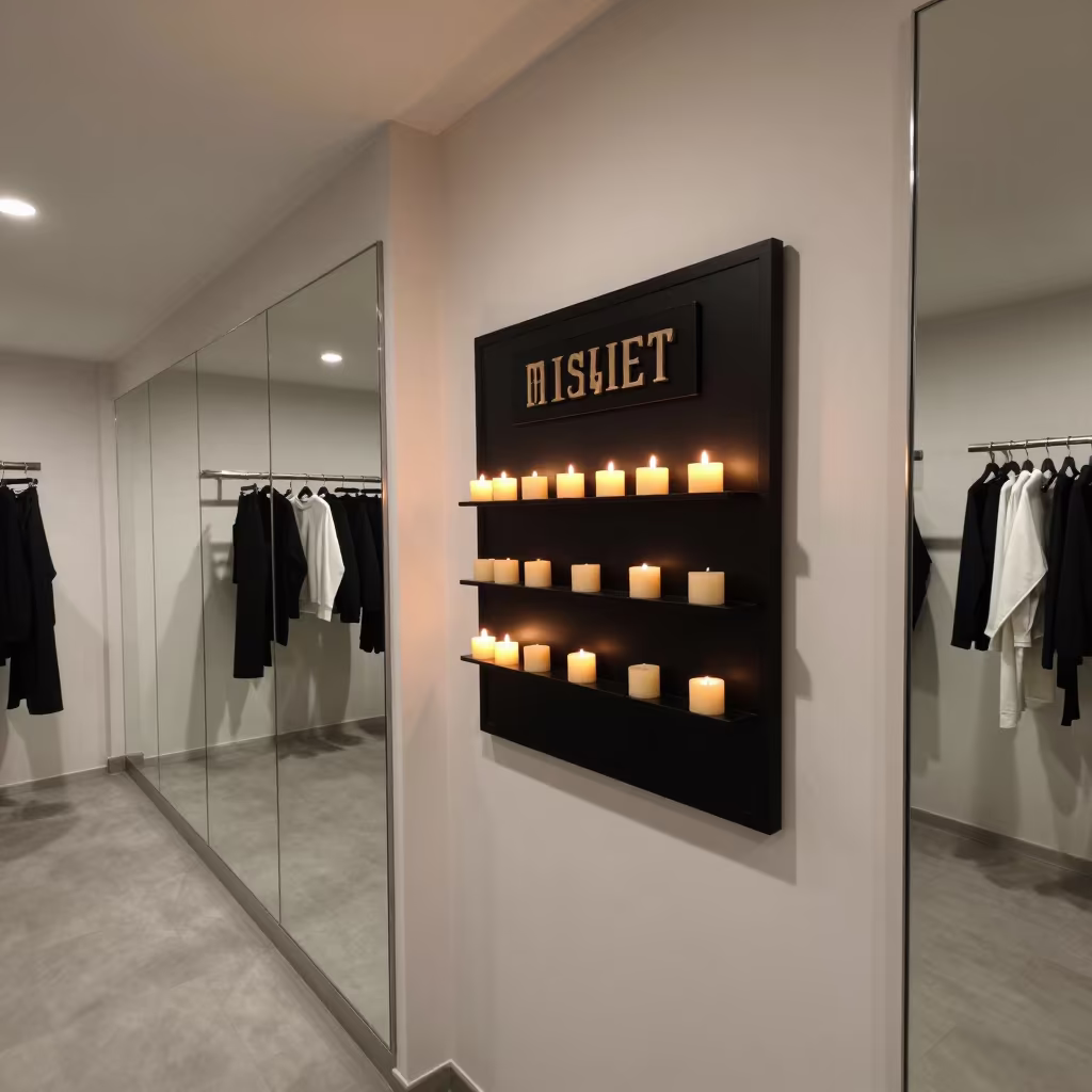 Candlelit Timer Board in Gemlik Corridor in inside a fitting room corridor in Gemlik