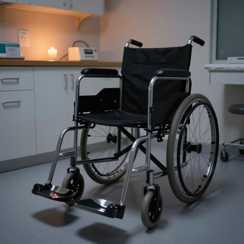 Candlelit Wheelchair Cup in Leeds Clinic Night in inside a clinic exam room in Leeds