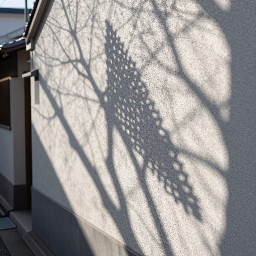 Cane Shadows in Fukuoka at Noon Light in in Fukuoka, Japan