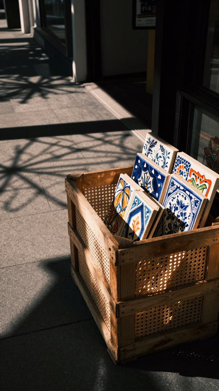 Cane Shadows in Perth at The Late Morning Light in in Perth, Western Australia, Australia