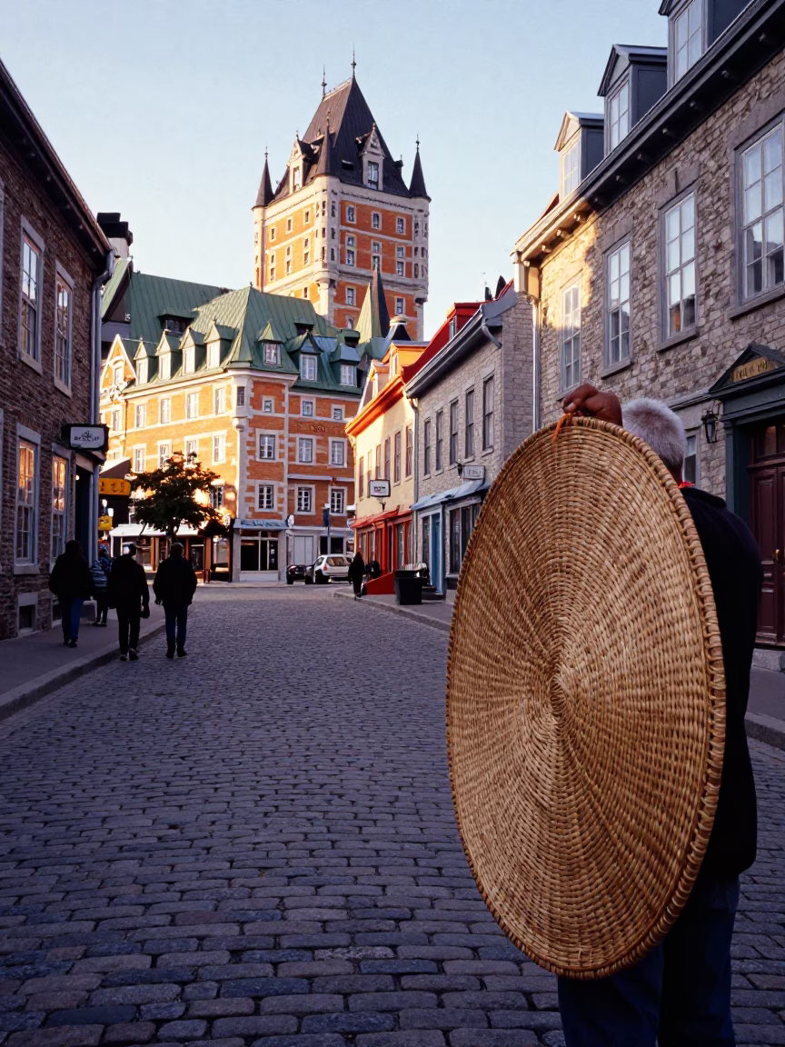 Cane Texture in Quebec City at As First Light Reaches The Scene in in Quebec City, Quebec, Canada