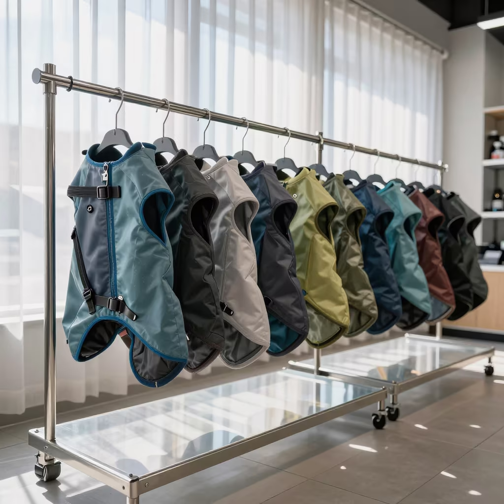 Canine Hydrotherapy Vest Rack in Chittagong Aisle in inside a pet store aisle in Chittagong