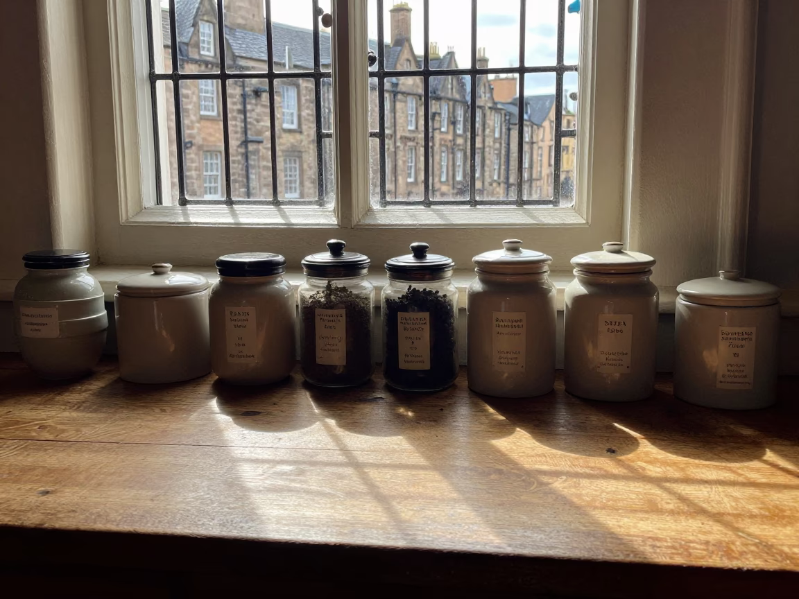 Canisters in Edinburgh at Late Afternoon Light in in Edinburgh, United Kingdom