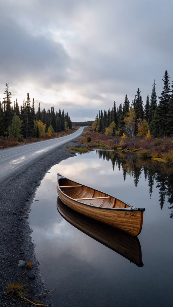 Canoe Reflection in Dawn Light Guiglo in along a switchback approach near Guiglo