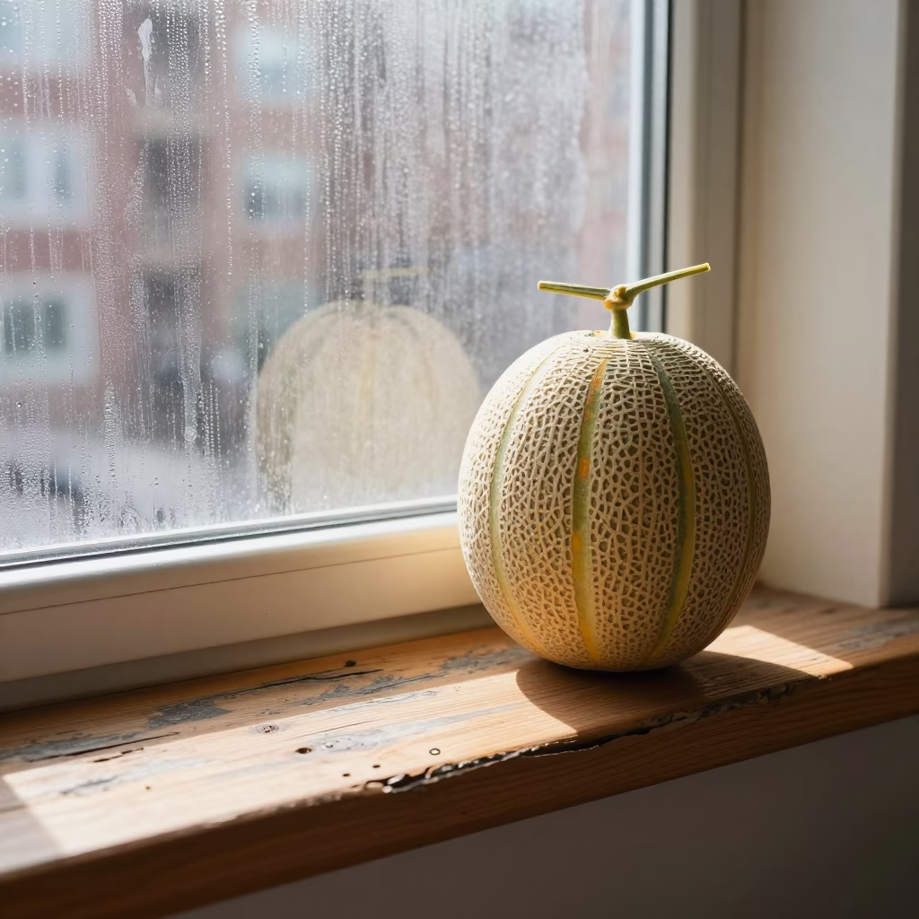 Cantaloupe at Late Morning Light in in Toronto, Canada