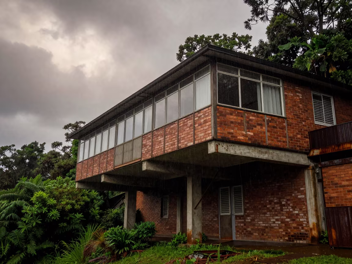 Cantilevered House Over Woods in Natal Terminal in inside a restored train terminal in Natal