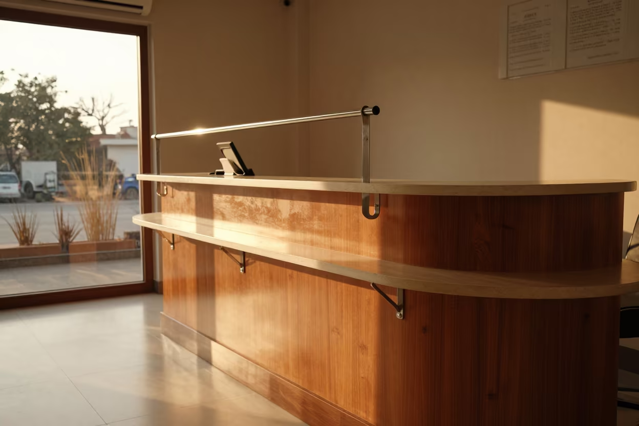 Cape Hook Rail Salon Counter Bhubaneswar in at a salon reception counter near Bhubaneswar