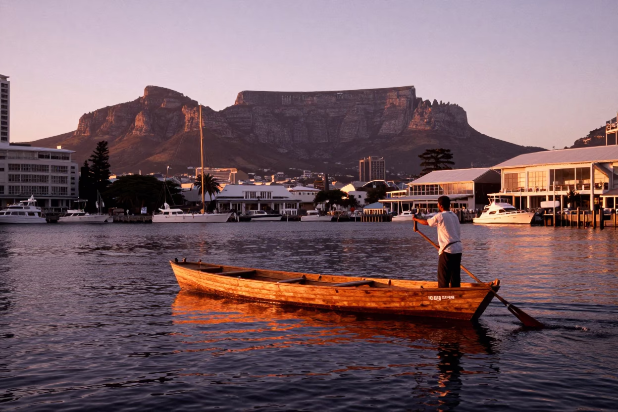 Cape Town Dusk Light at Copper-toned Light Before Dusk in in Cape Town, South Africa