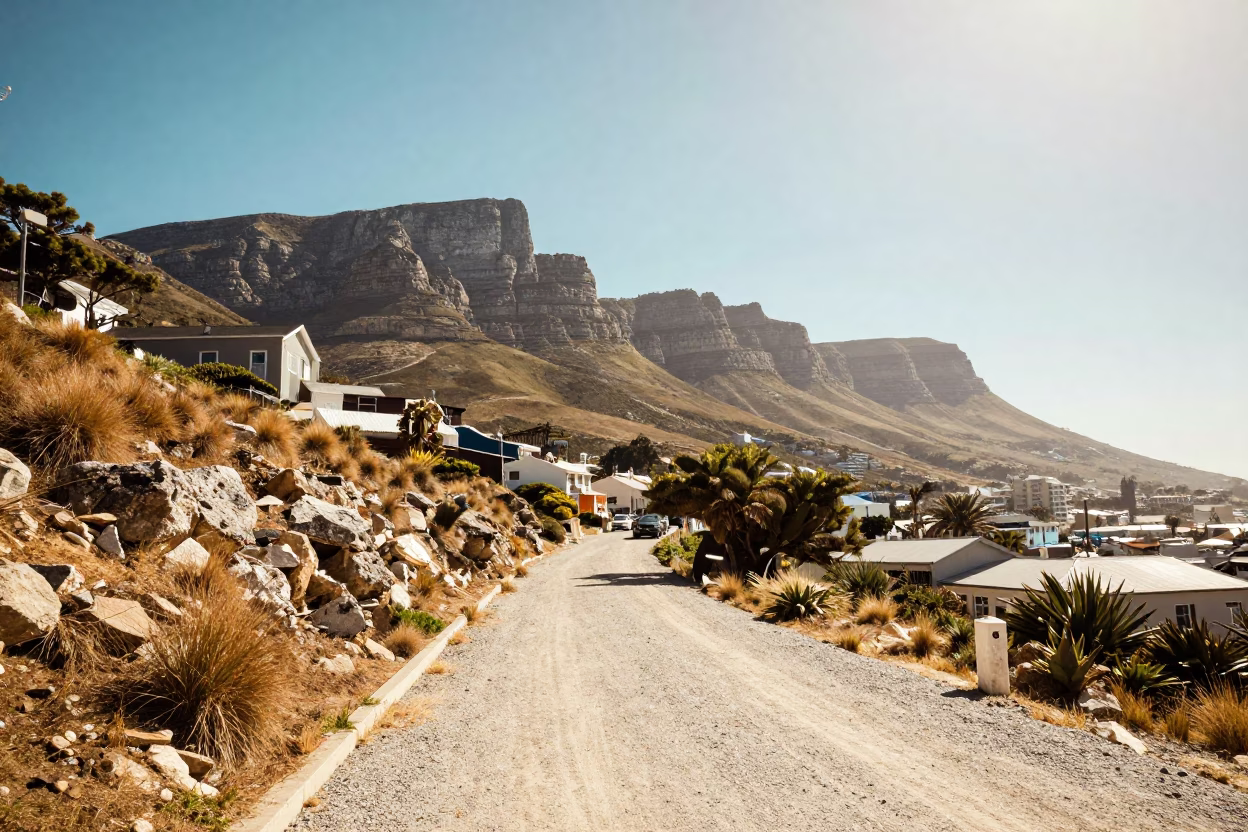 Cape Town Noon Light at The Flat Glare Of Noon Light in in Cape Town, South Africa