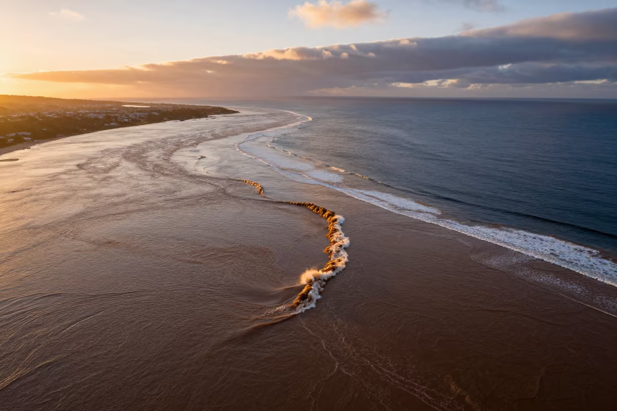 Cape Town River Ocean Muddy Swirls Sunset in near Cape Town