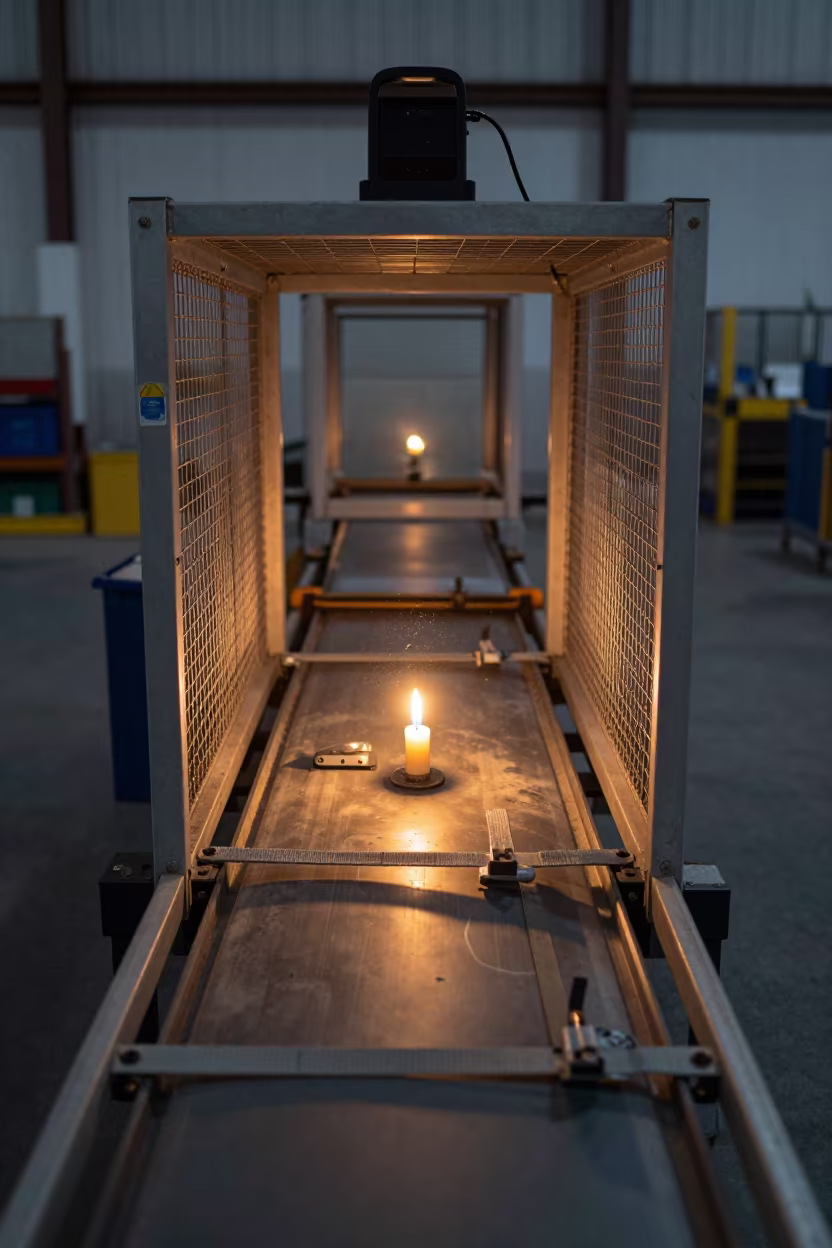 Cape Town Warehouse Cage Wheel Repair at Dusk in at a parcel sorting belt in Cape Town