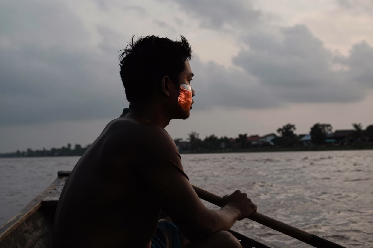 Captain in Monsoon Silhouette Near Monywa in near Monywa