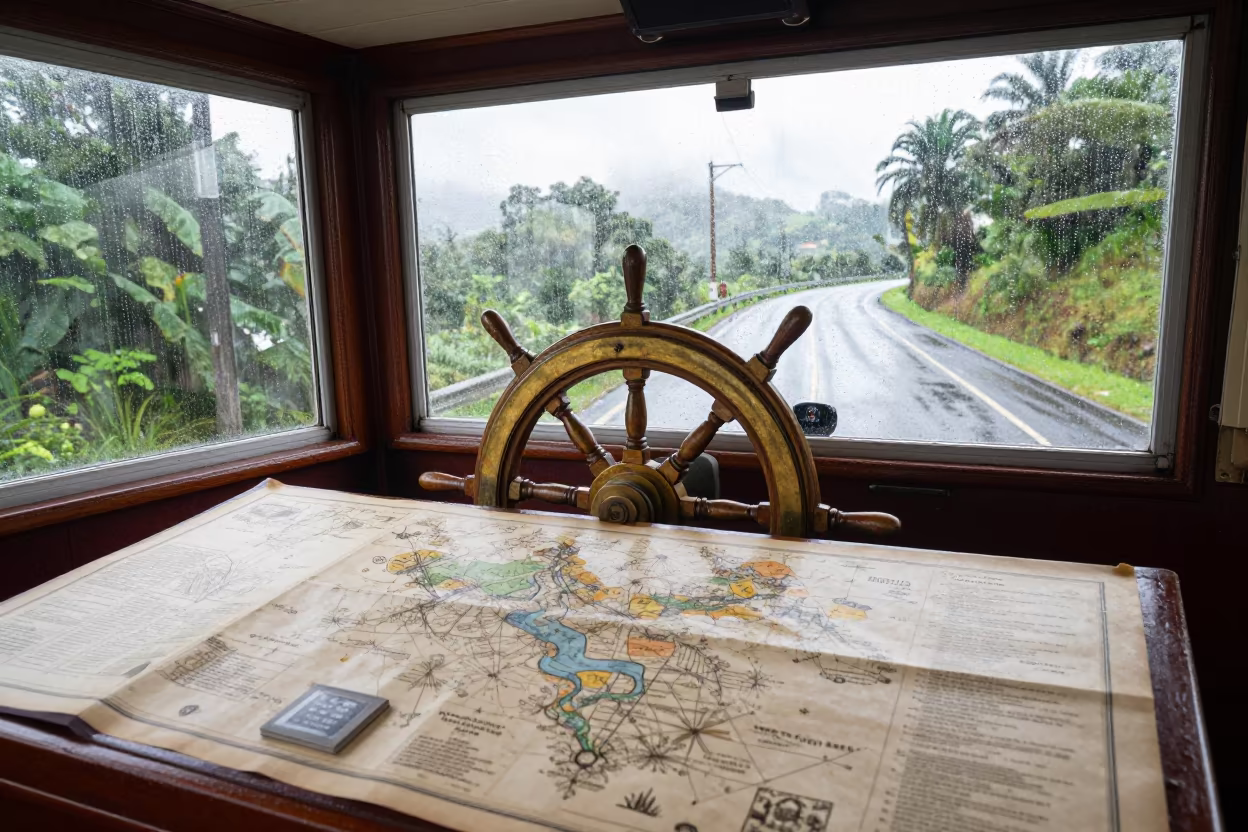 Captain Wheel Charts Reflection Wet Season Guadalajara in along a switchback approach near Guadalajara