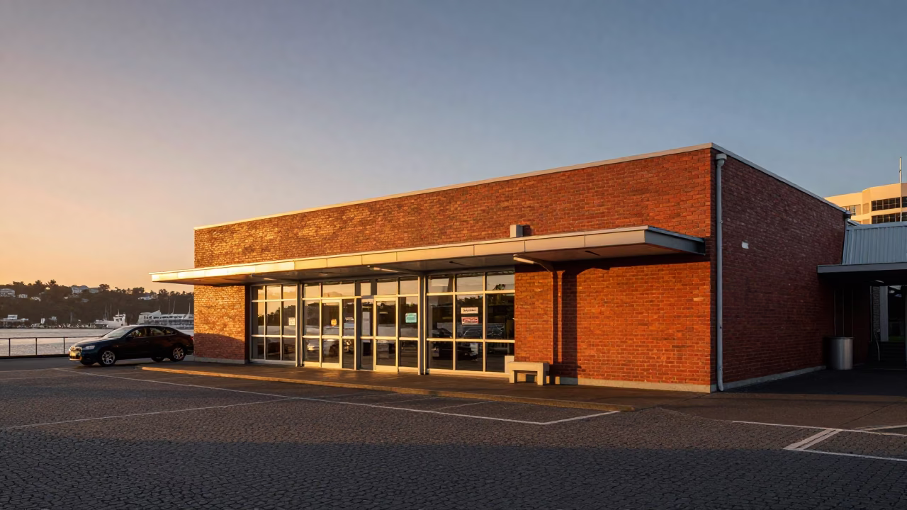 Car Station at Golden Hour in Wellington in in Wellington, New Zealand